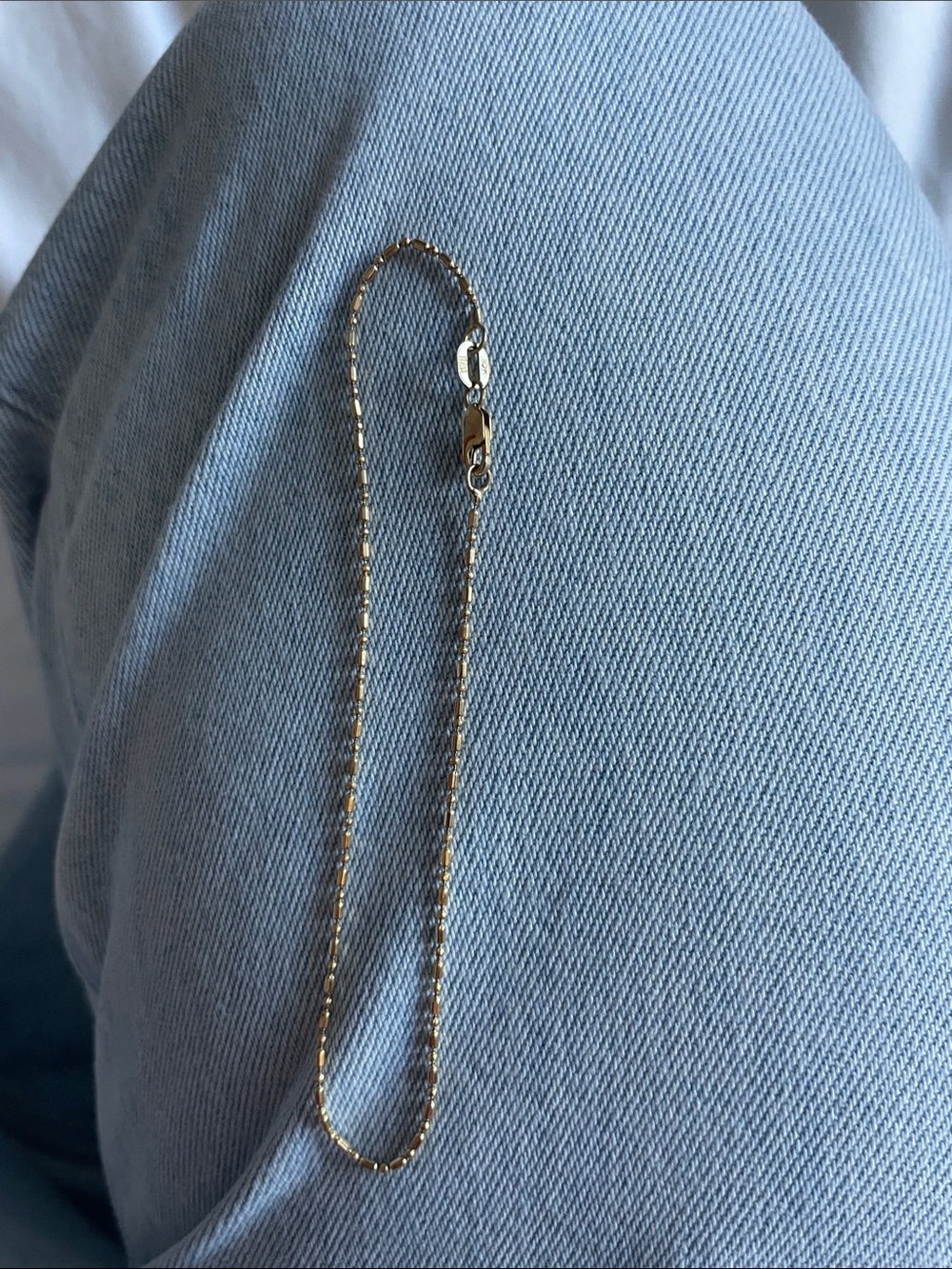 Solid gold 10K Anklet 9” Ball Chain Lobster Clamp